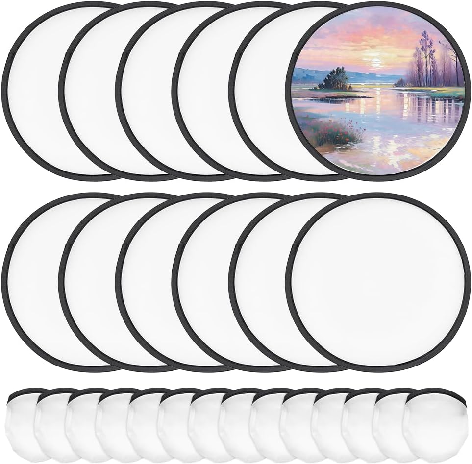 Puzzle Blank White - 20Pcs White Foldable Flying Disc Fans