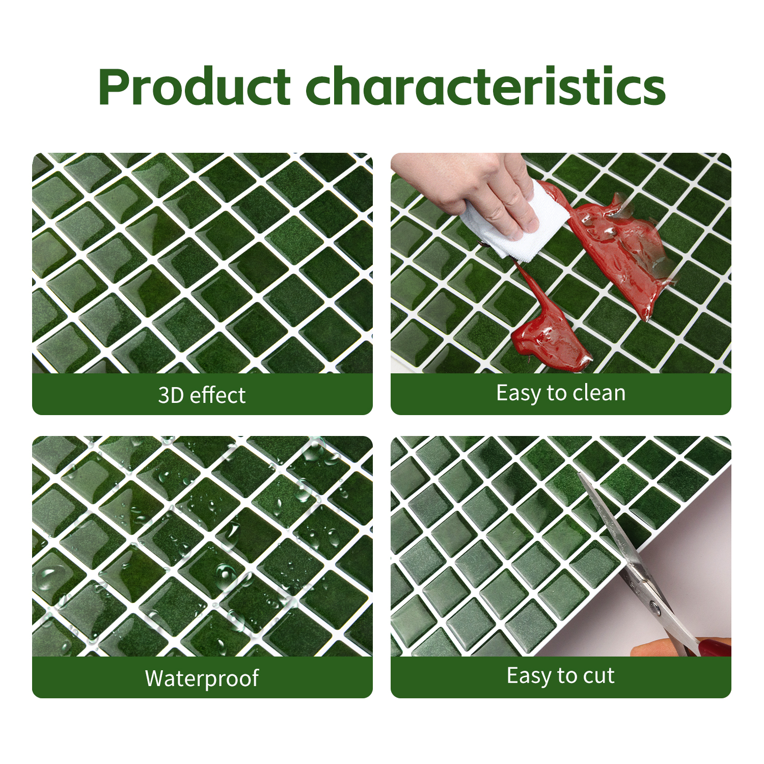 20pcs 3D Mosaic Style Wall Sti - Ceramic Tile Blank のレビューと価格