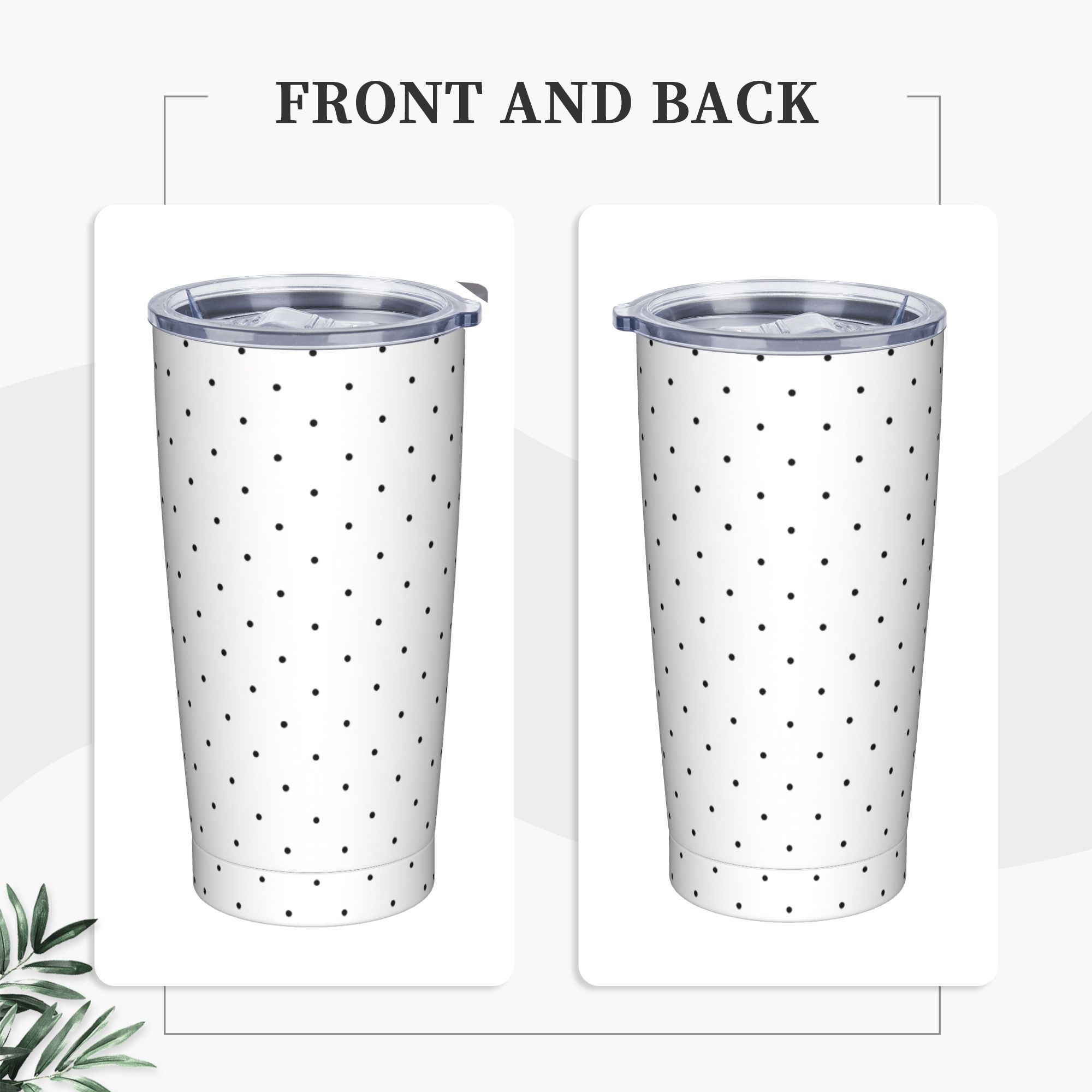 Black & White Polka Dot Patter - Tumbler 20Oz White のレビューと価格