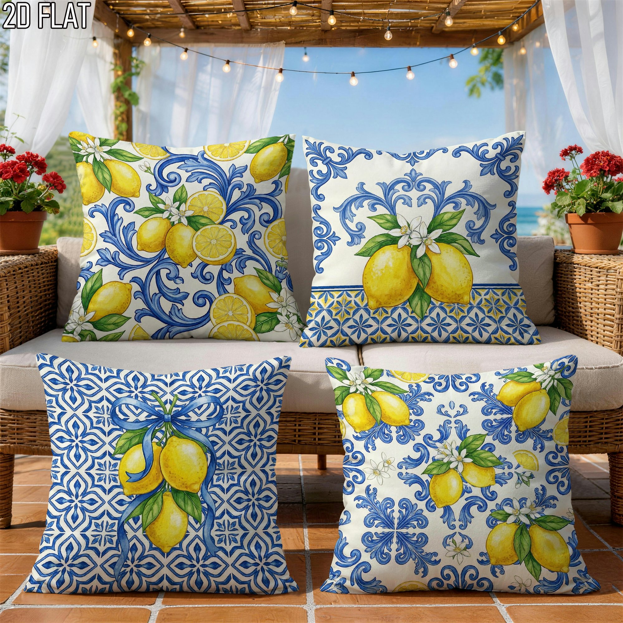 4Pcs Italian Summer Style Thro - Ceramic Tile Blank のレビューと価格