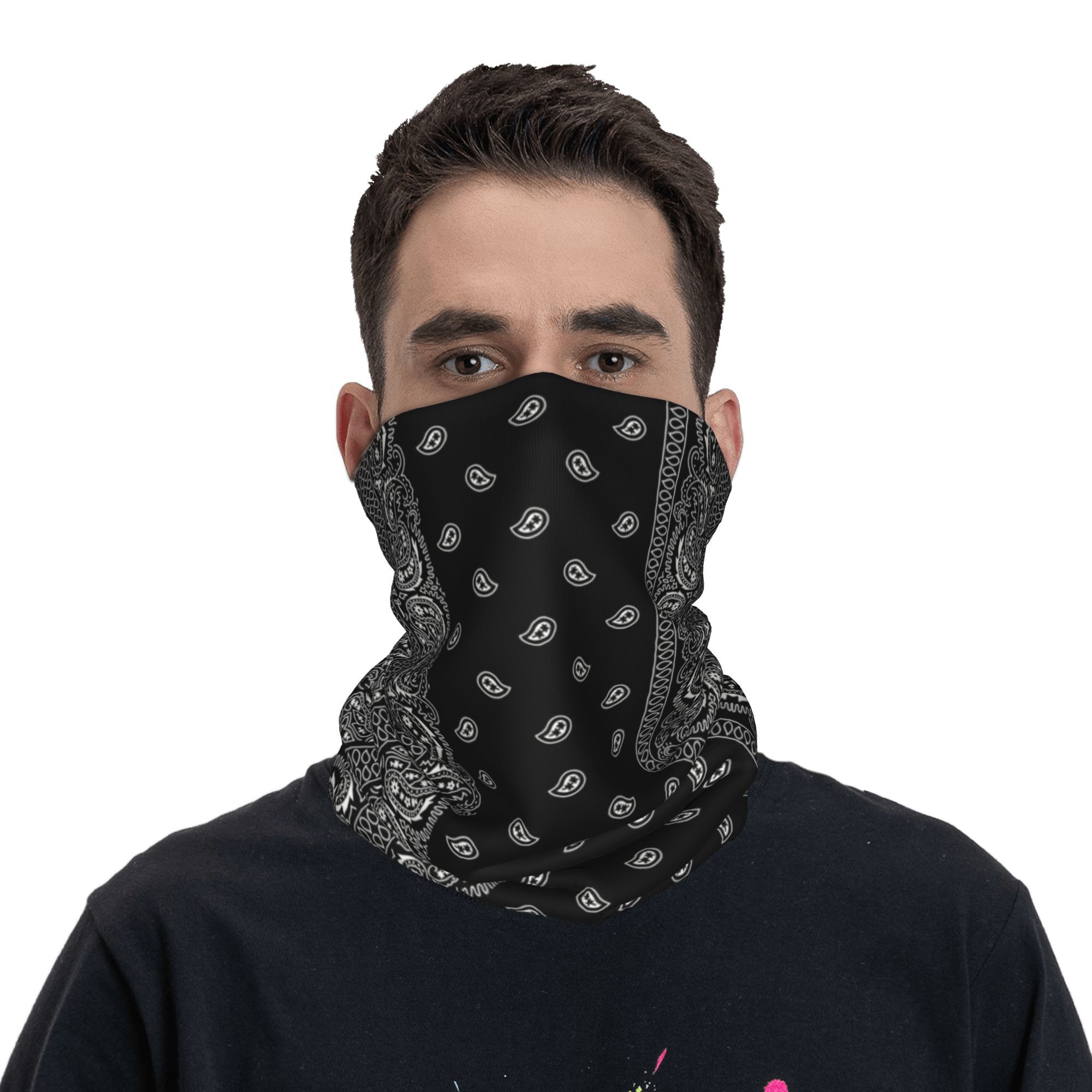 Custom Black And White Paisley - Bandana Blank White のレビューと価格