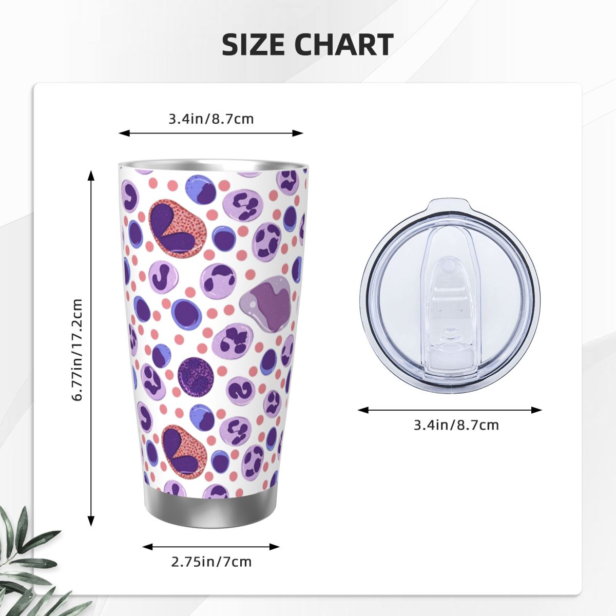 Large White Blood Cell Pattern - Tumbler 20Oz White のレビューと価格