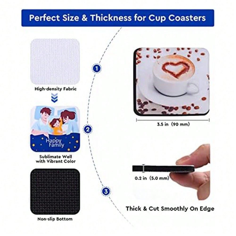 1PCS Square Sublimation Blanks - Coaster Sublimation Blank のレビューと価格