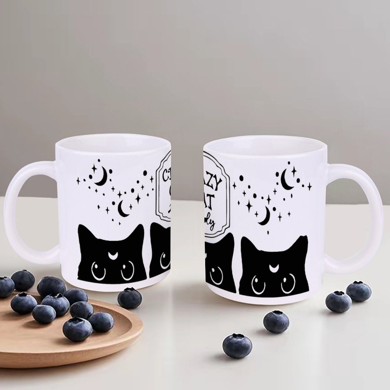 Three Black Cats With Crescent - Sublimation Mug White のレビューと価格