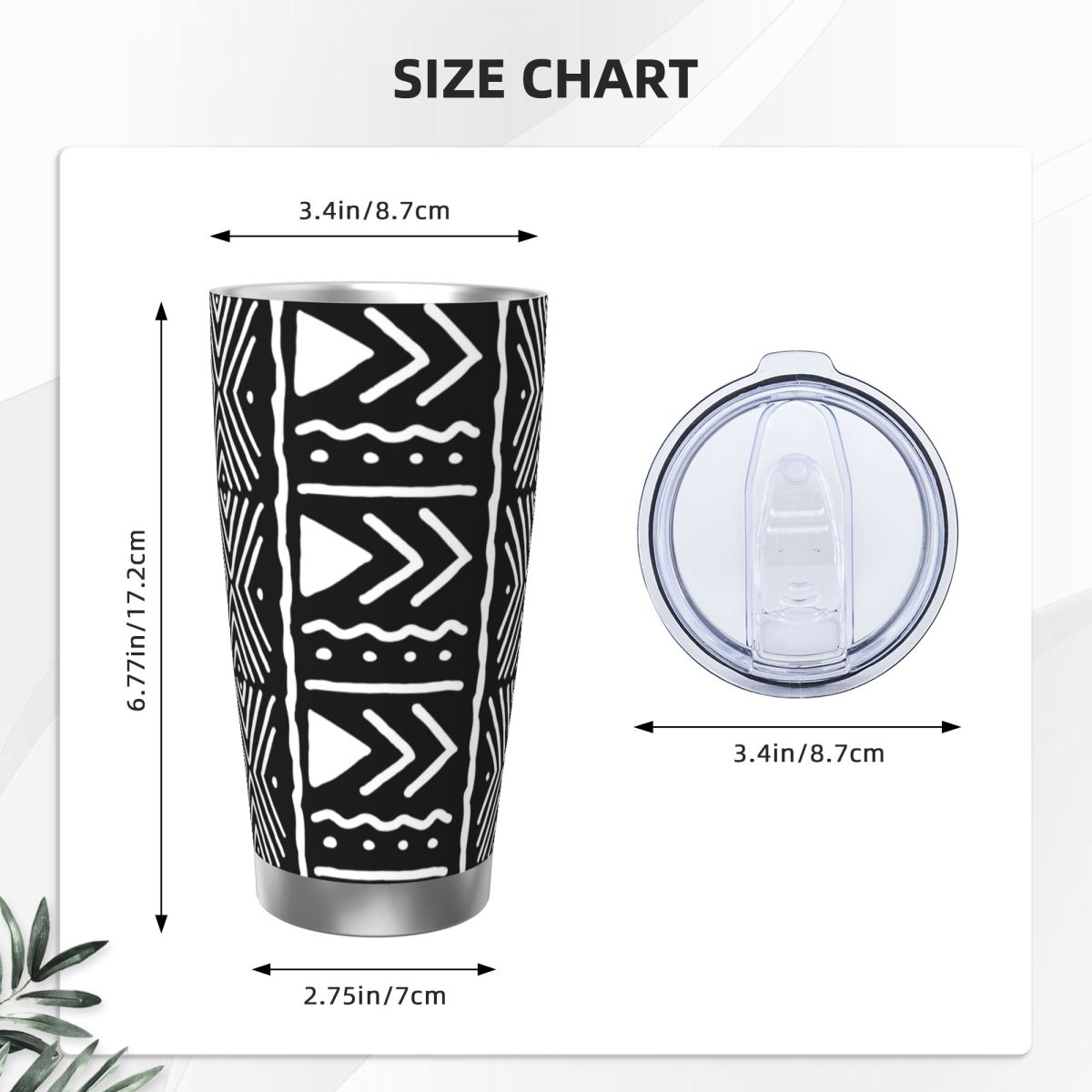 Black And White African Bogola - Tumbler 20Oz White のレビューと価格