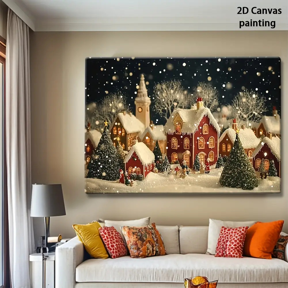 1pc 2D retro Christmas Eve and - Canvas Wrap Ready のレビューと価格