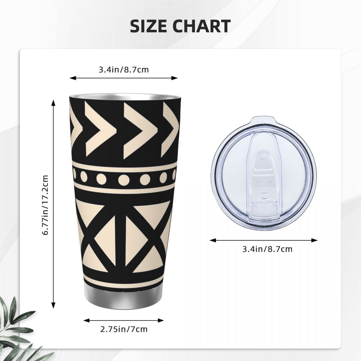 African Mud Cloth Black And Wh - Tumbler 20Oz White のレビューと価格