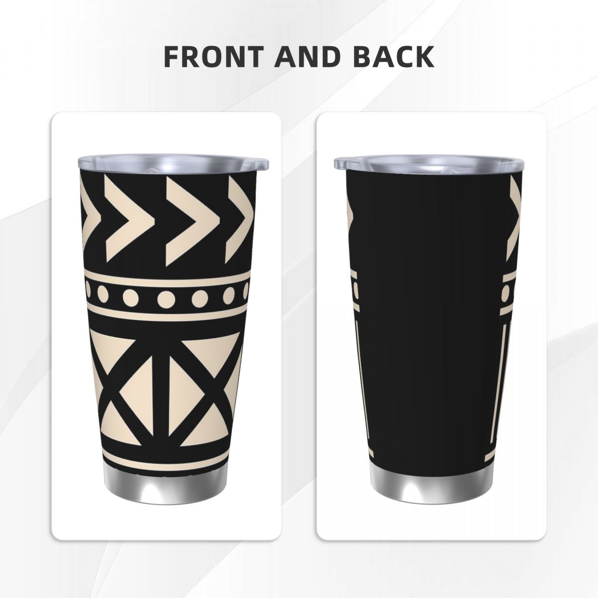 African Mud Cloth Black And Wh - Tumbler 20Oz White のレビューと価格