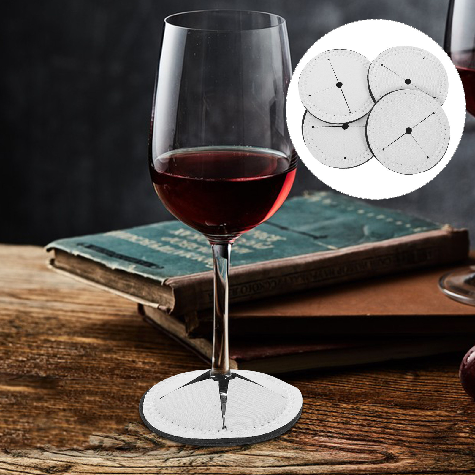 4Pcs Wine Cup Coasters Blank S - Coaster Sublimation Blank のレビューと価格