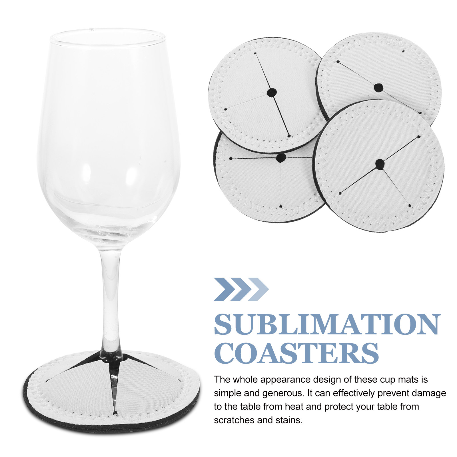 4Pcs Wine Cup Coasters Blank S - Coaster Sublimation Blank のレビューと価格
