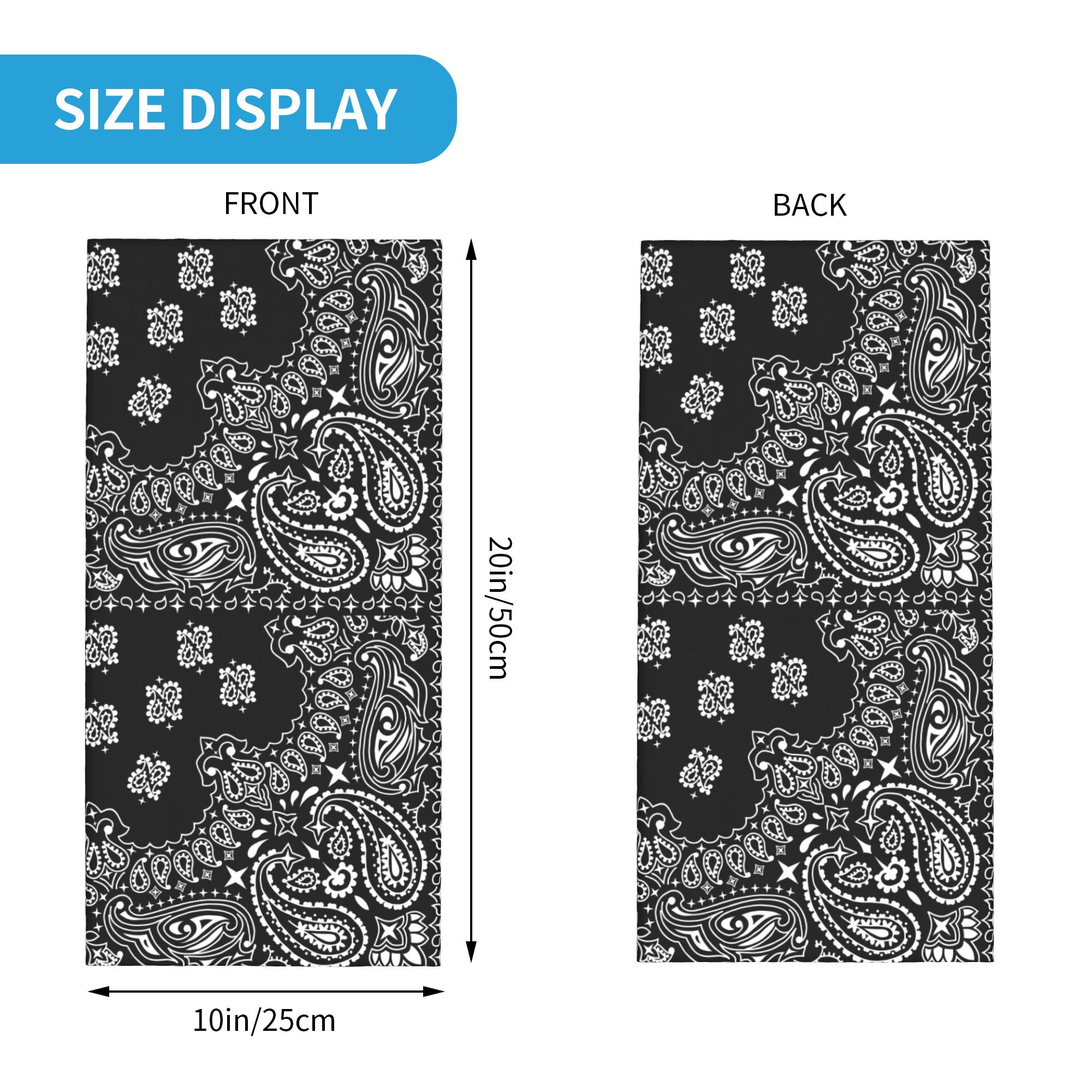 Custom Black And White Paisley - Bandana Blank White のレビューと価格