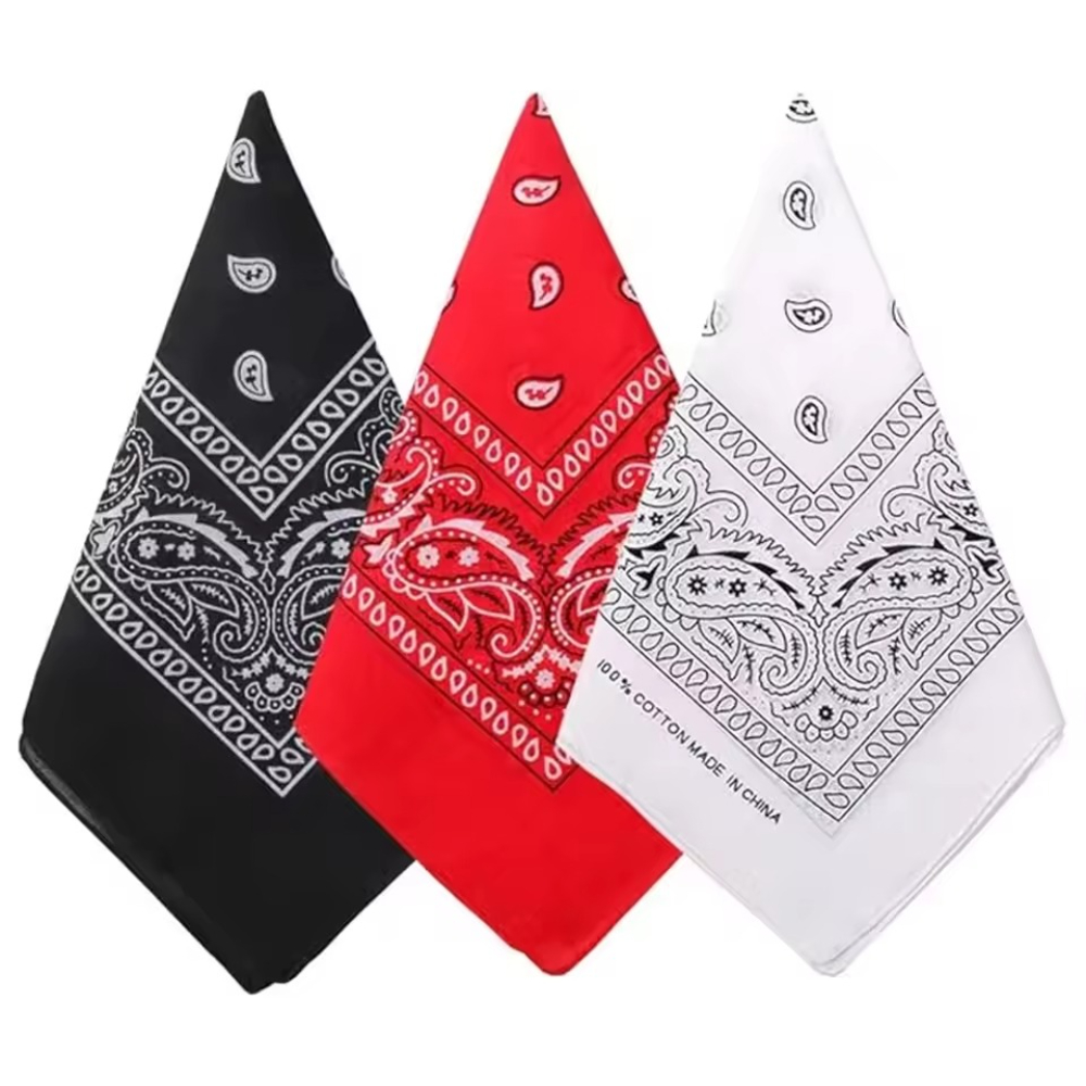Hip Hop Cowboy Paisley Scarf L - Bandana Blank White のレビューと価格