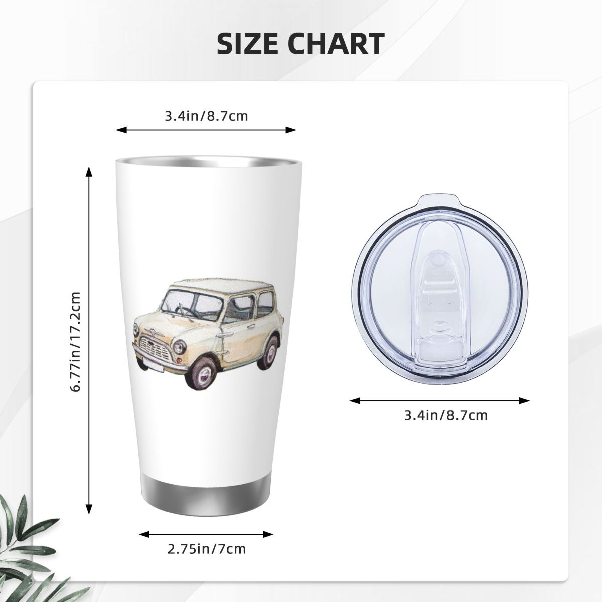 Classic White Mini Cooper In W - Tumbler 20Oz White のレビューと価格