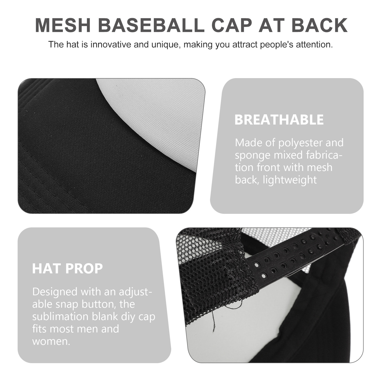 10Pcs Blank Mesh Baseball Caps - Hat Sublimation Blank のレビューと価格