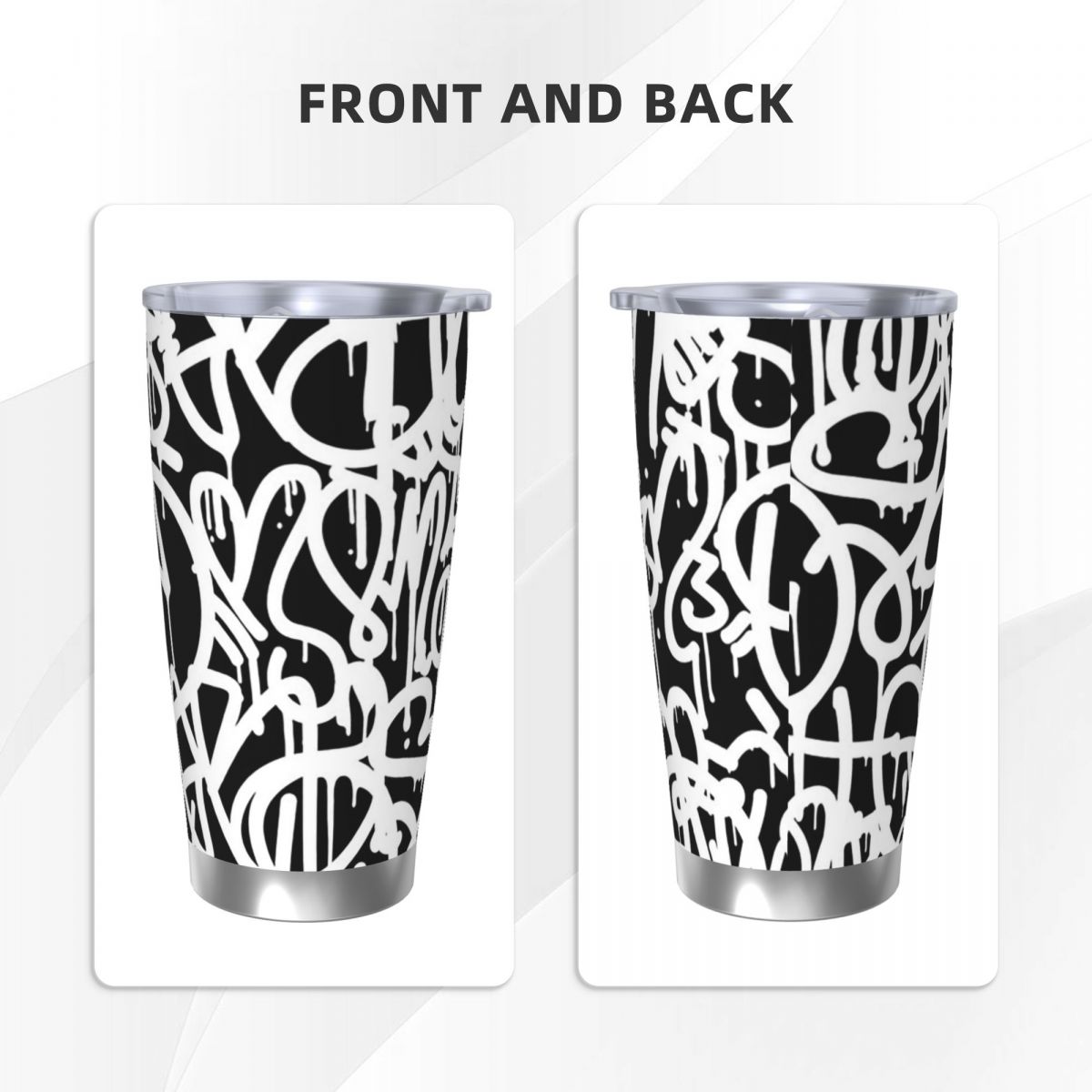 Black And White Graffiti Stain - Tumbler 20Oz White のレビューと価格