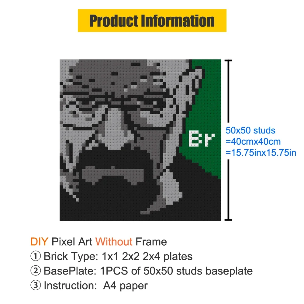 Retro Pixel Art Building Block - Puzzle Blank White のレビューと価格