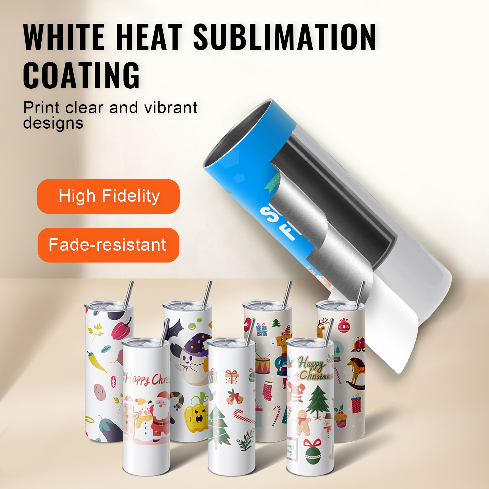 SucceBuy 8/12/14/16/24/50PC St - Sublimation Mug White のレビューと価格
