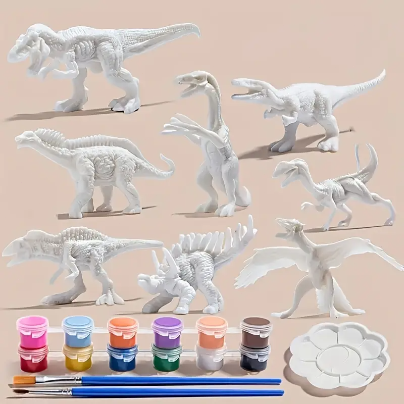 6pcs/8pcs, DIY Coloring Dinosa - Puzzle Blank White のレビューと価格