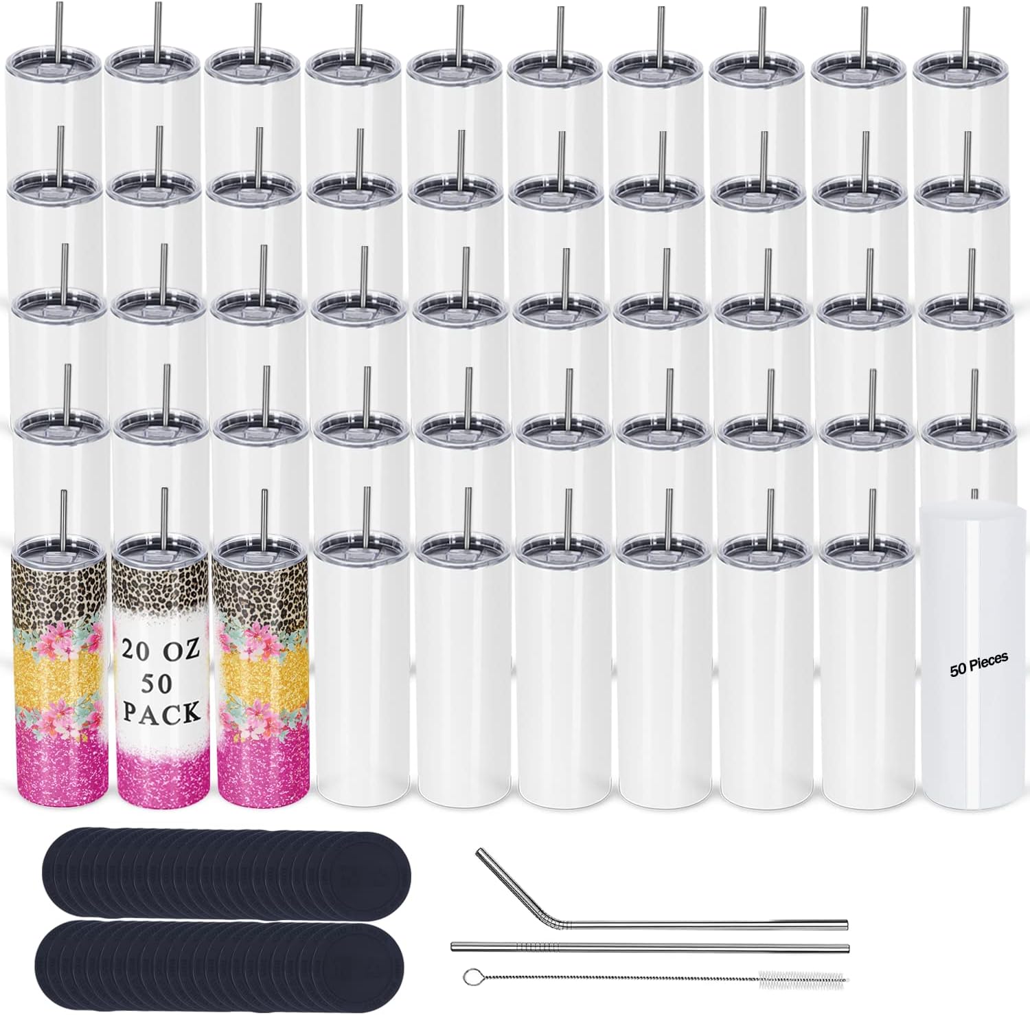 50 Pack Sublimation Tumblers B - Tumbler 20Oz White のレビューと価格