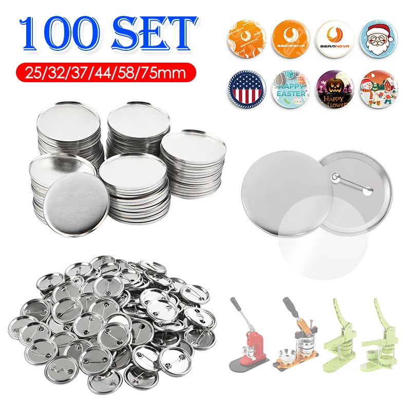 100Set Blank Badge Pin Button  - Button Badge Blank のレビューと価格