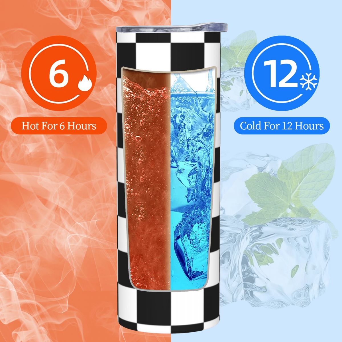 Black And White Checkerboard S - Tumbler 20Oz White のレビューと価格