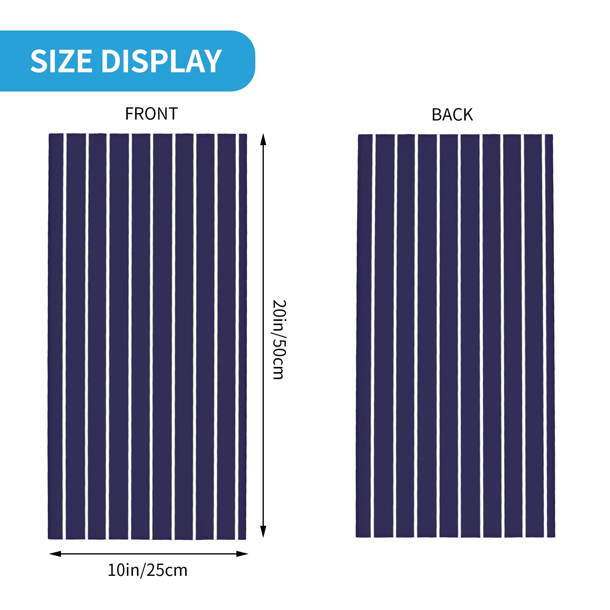 Navy Blue and White stripes Pi - Bandana Blank White のレビューと価格