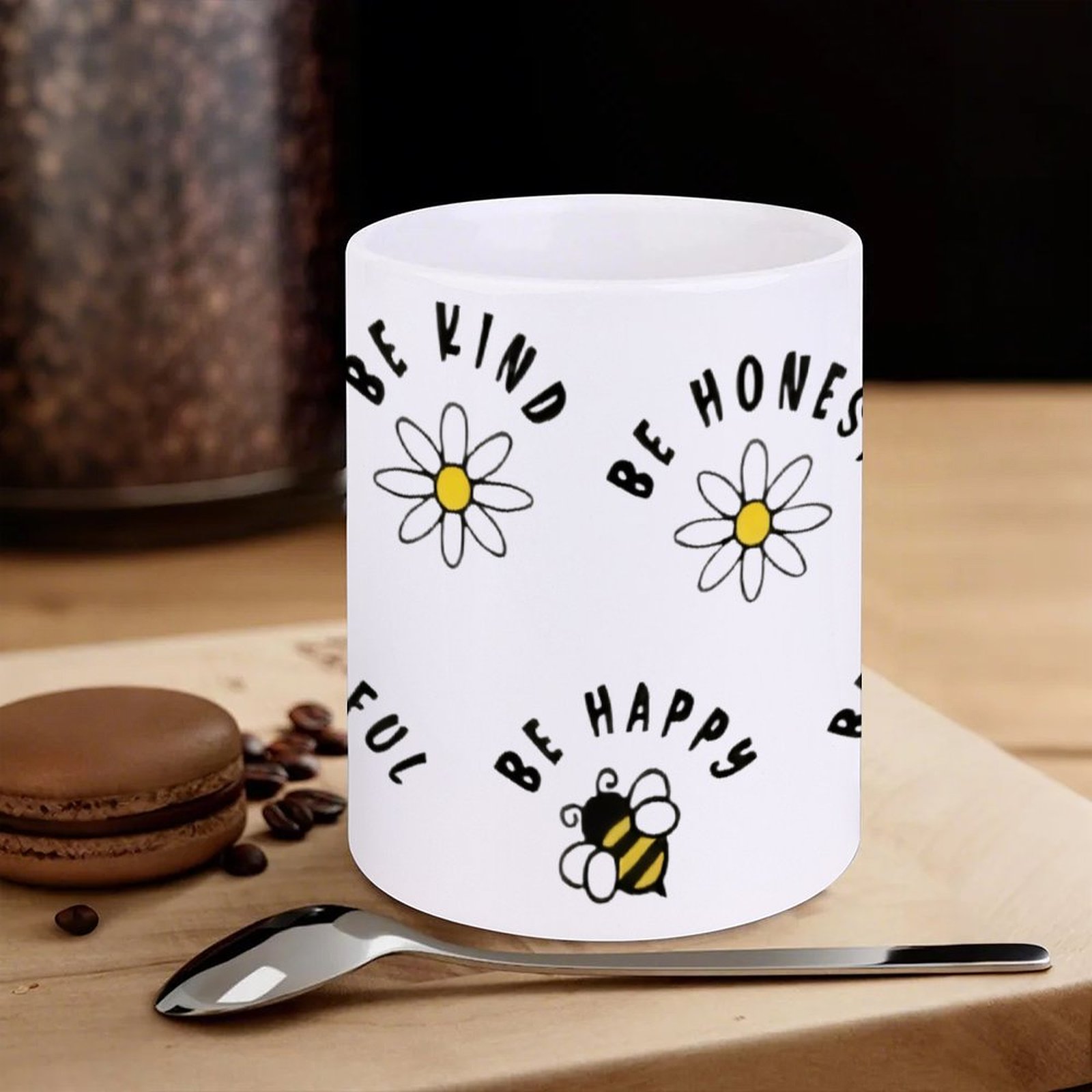 Four Stickers With Bees And Da - Sublimation Mug White のレビューと価格