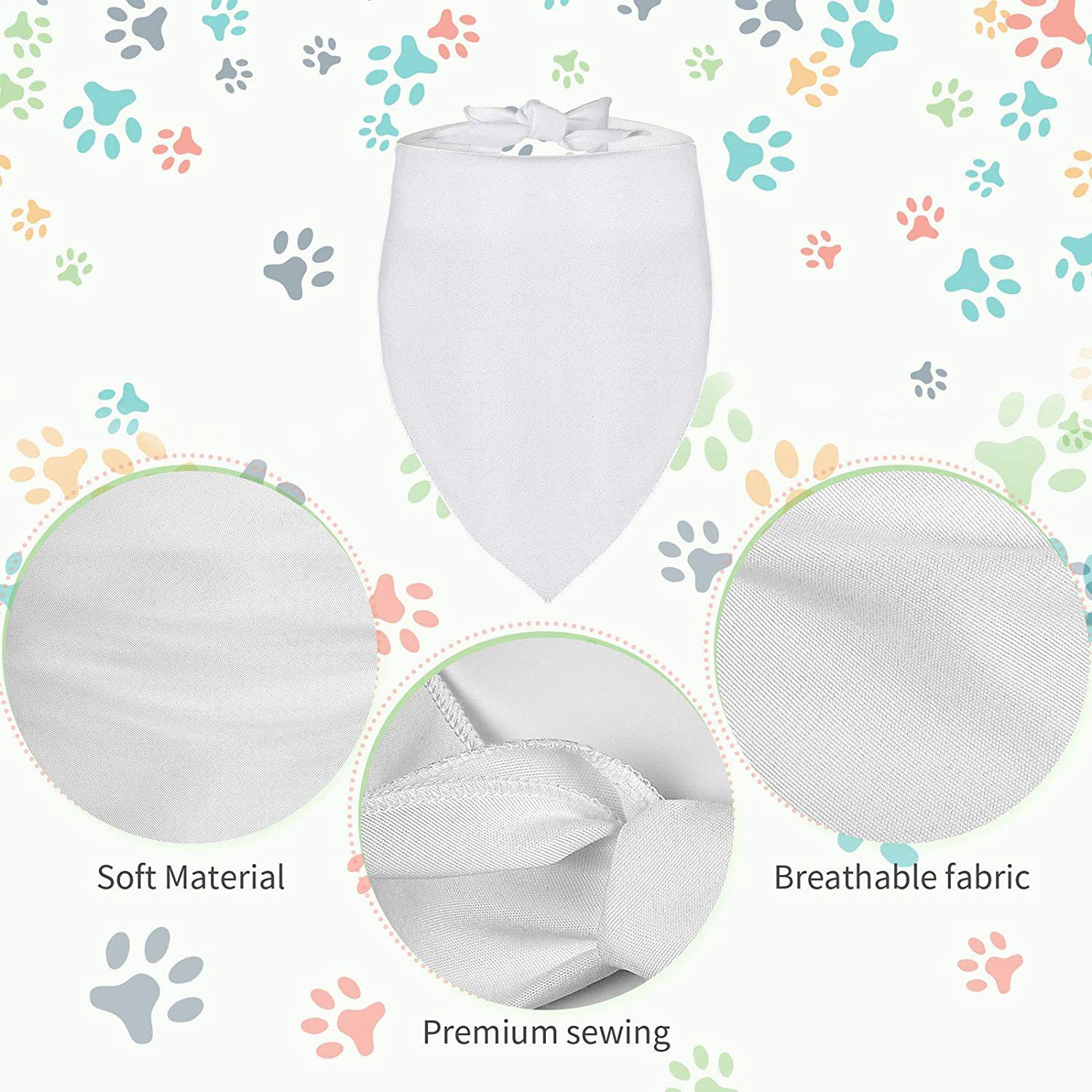 100 Pieces Sublimation Blank D - Bandana Blank White のレビューと価格