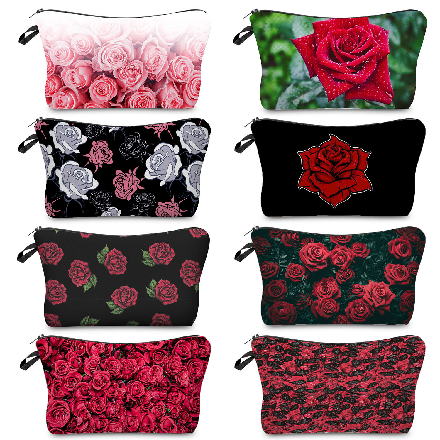 Bright Red Rose Print Cosmetic - Pillow Cover Sublimation のレビューと価格