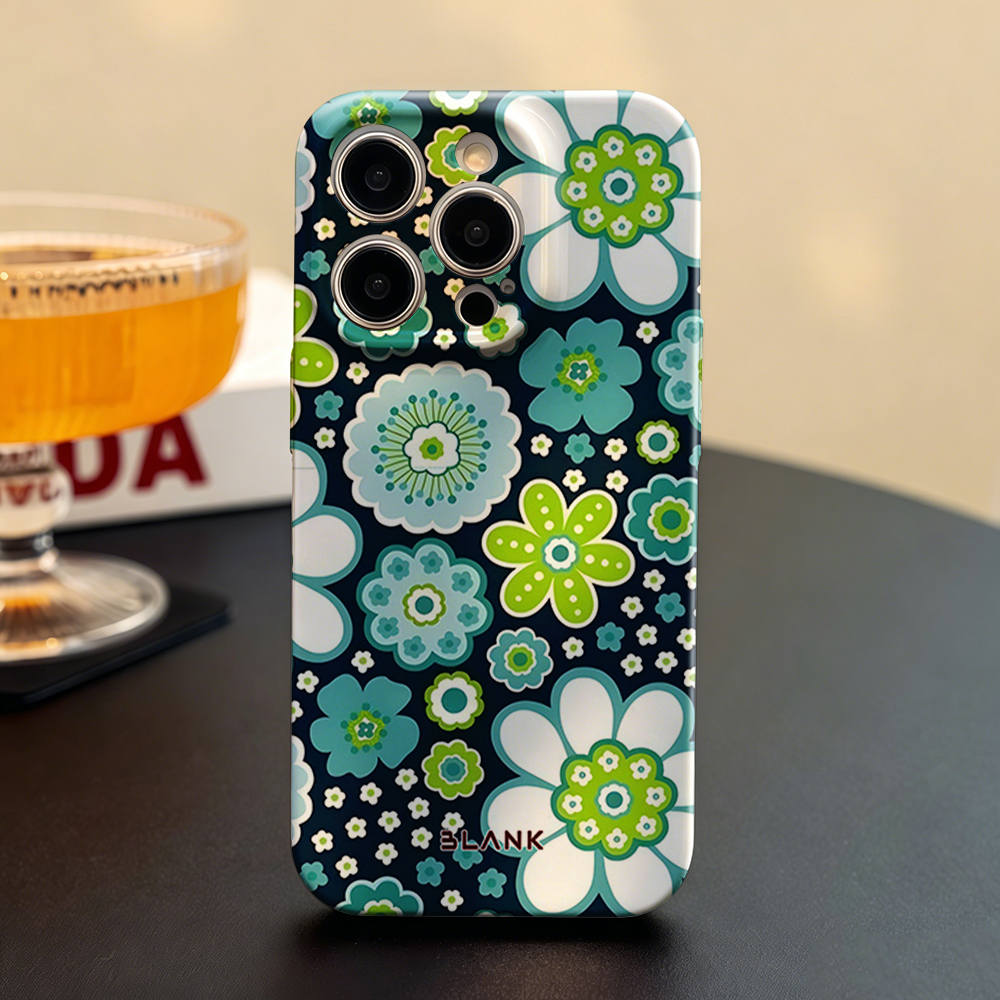 Blue and Green Floral Print Fo - Phone Case Blank Print のレビューと価格