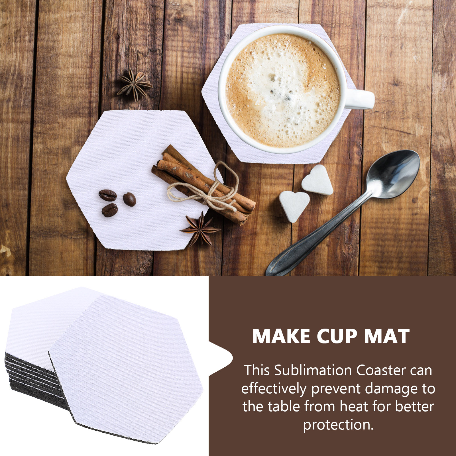 10Pcs Heat Transfer Coasters S - Coaster Sublimation Blank のレビューと価格