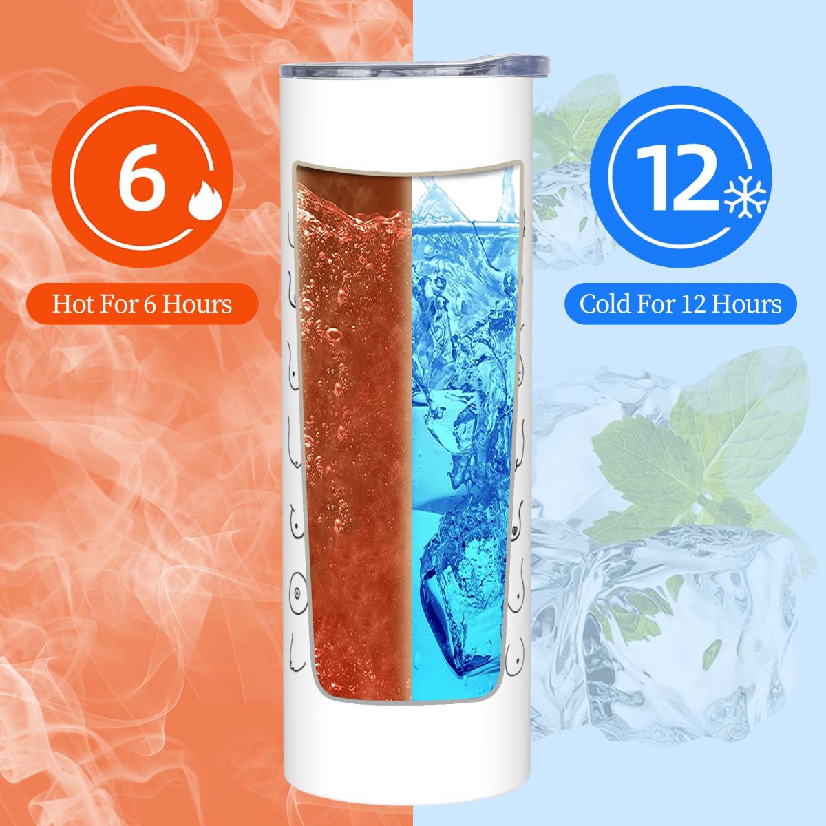 Black And White Tits Drawing S - Tumbler 20Oz White のレビューと価格