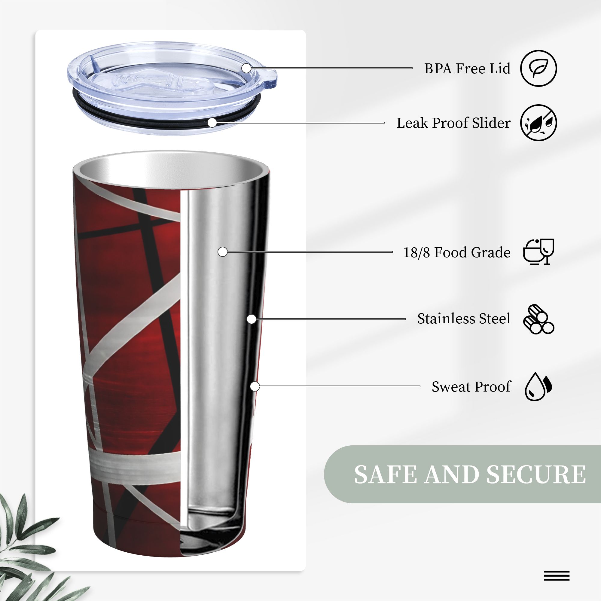 V-Van Halens Red Black White T - Tumbler 20Oz White のレビューと価格