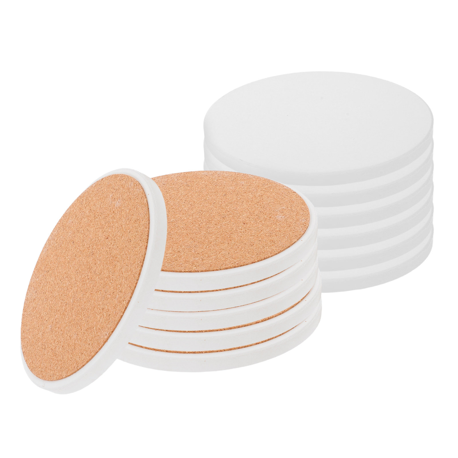 12Pcs White Round Ceramic Coas - Coaster Sublimation Blank のレビューと価格