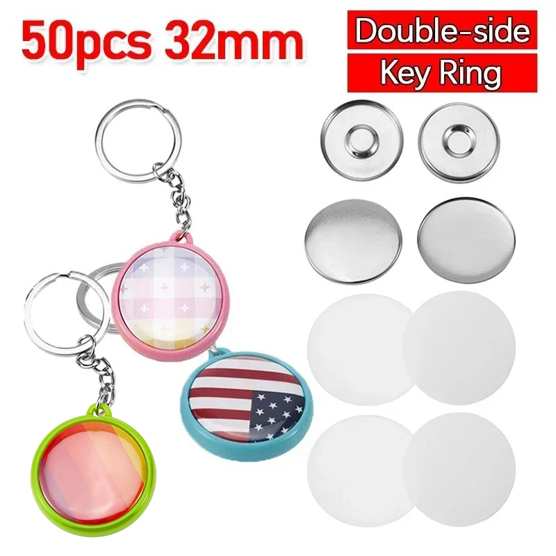 50pcs/Set 25mm 32mm 37mm Doubl - Button Badge Blank のレビューと価格