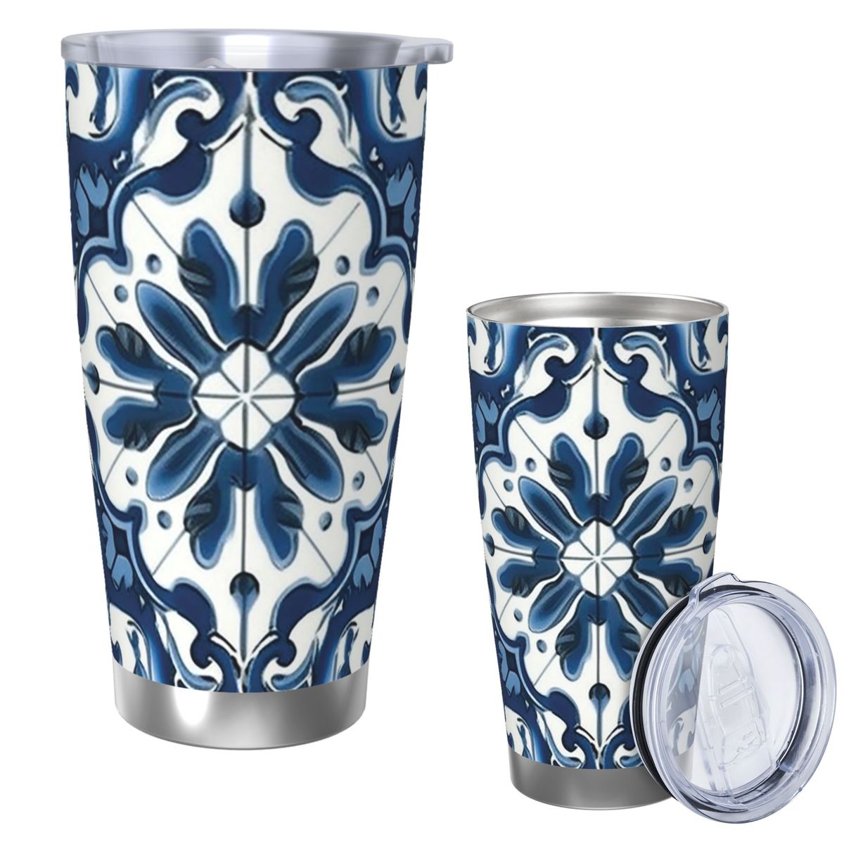 Blue And White Majolica Patter - Tumbler 20Oz White のレビューと価格