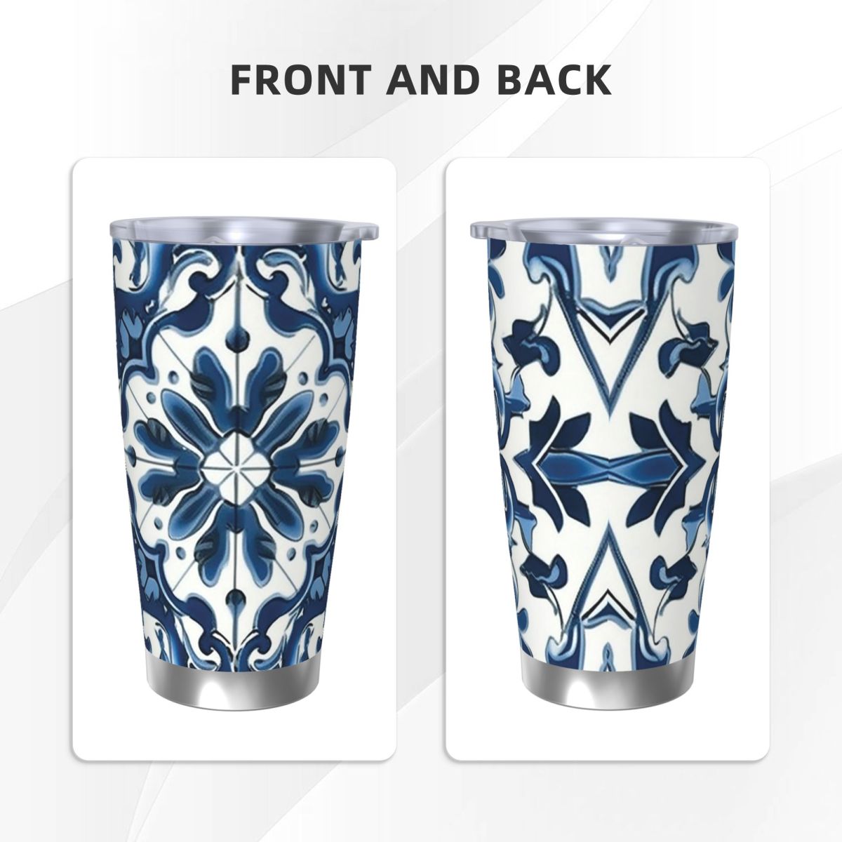 Blue And White Majolica Patter - Tumbler 20Oz White のレビューと価格