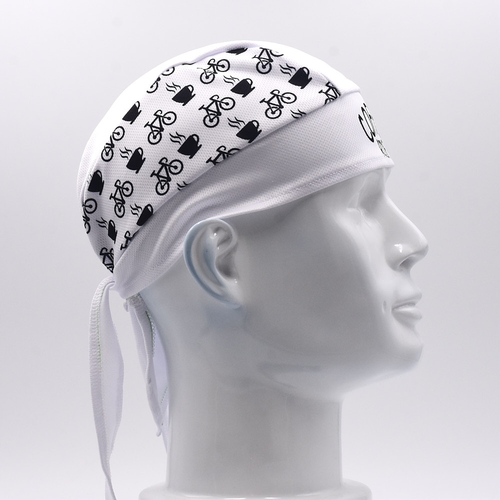 Classic Men White Cycling Cap  - Bandana Blank White のレビューと価格