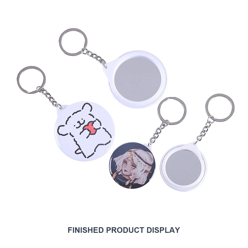 New 100PCS Key Ring Mirror Bla - Button Badge Blank のレビューと価格