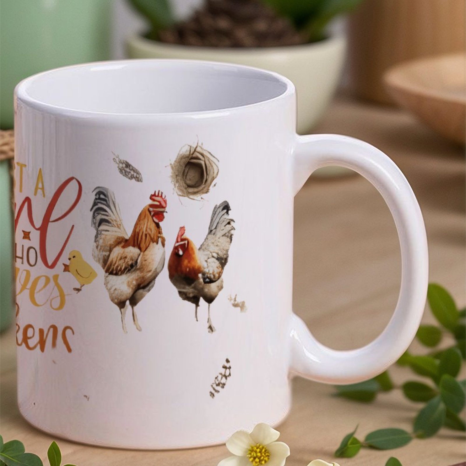 Just A Girl Who Loves Chickens - Sublimation Mug White のレビューと価格