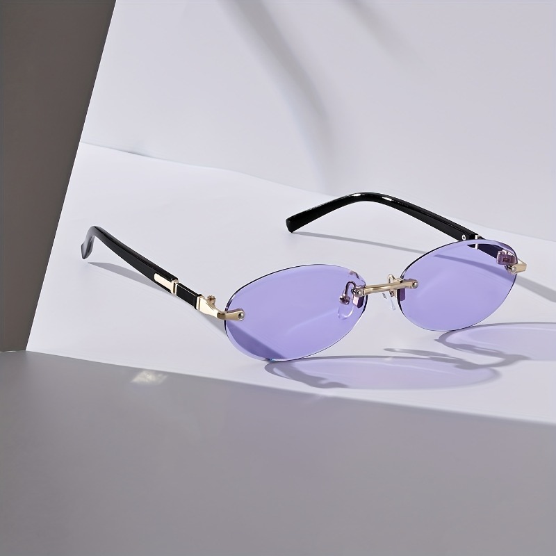 Sexy Small Oval Punk Sunglasse - Metal Photo Panel のレビューと価格