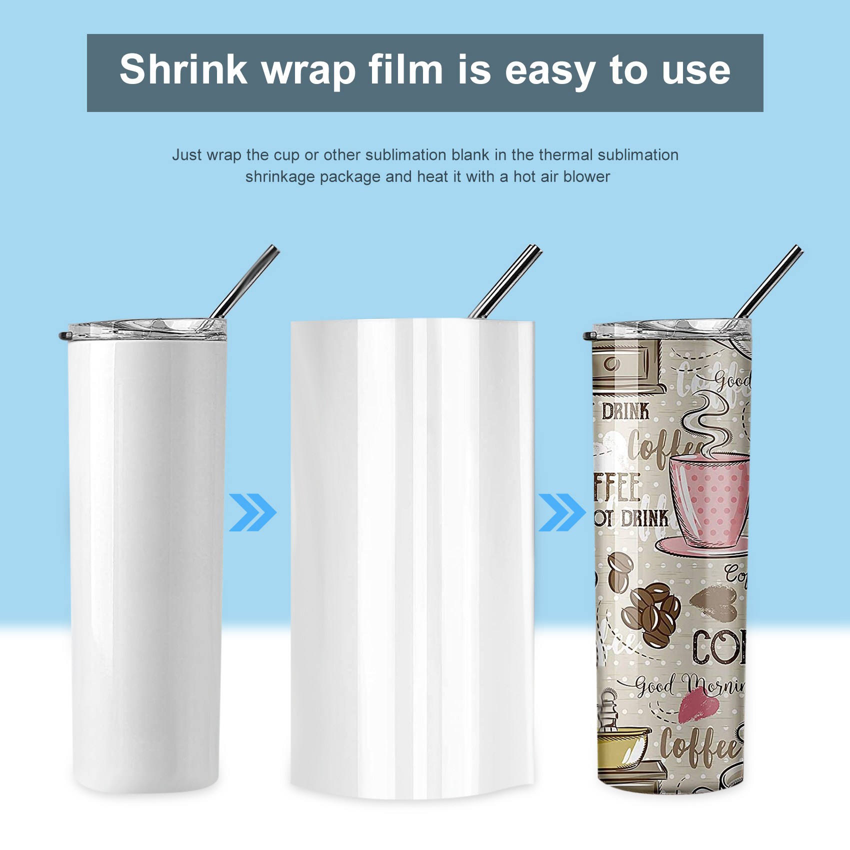 ABHI-30Pcs Sublimation Shrink  - Sublimation Mug White のレビューと価格