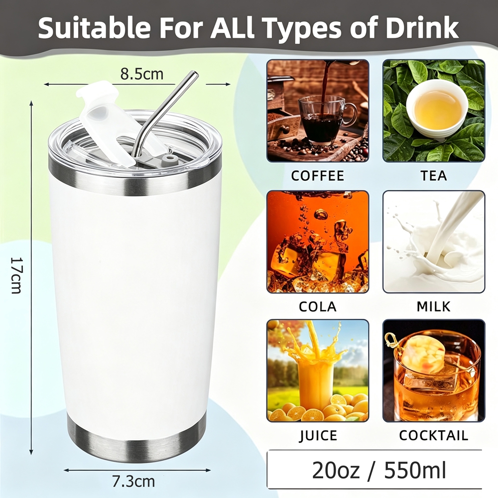 20oz Tumbler Mug with Lid and  - Tumbler 20Oz White のレビューと価格