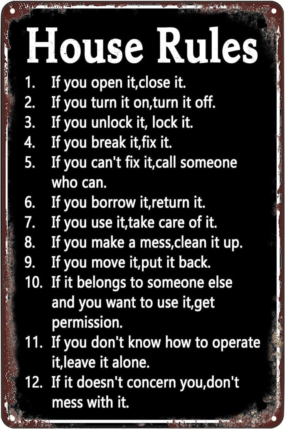 House Rules Vintage Metal Sign - Yard Sign Blank のレビューと価格